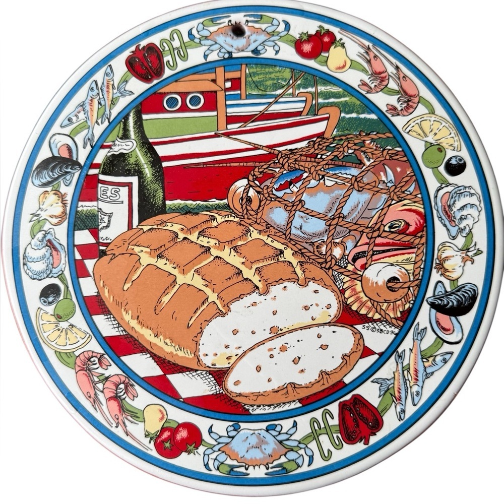 Santa Barbara Ceramic Wall Plaque with Sourdough Bread Recipe Decor